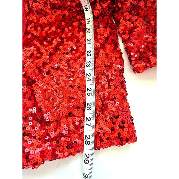 Spirit Red Sequin Romper Womens Sz L Long Sleeve Costume Holiday Halloween NWOT - Picture 10 of 10